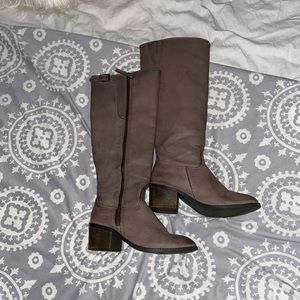 🔵 Heeled Brown/Grey Knee High Boots 🔵